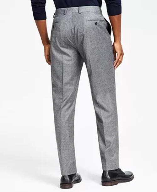 LAUREN RALPH LAUREN Mens Wool Flannel Dress Pants 44 x 30 White Black Plaid