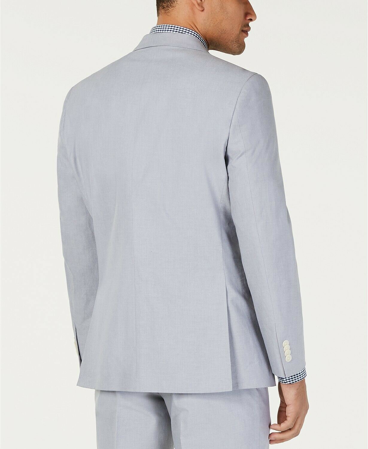 Tommy Hilfiger Modern-Fit Stretch Light Gray Chambray 42R Suit Jacket