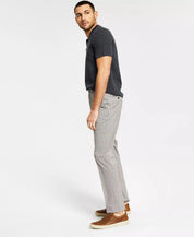 Tommy Hilfiger Mens Modern-Fit Flex Light Brown Check Performance Pants 33 x 32