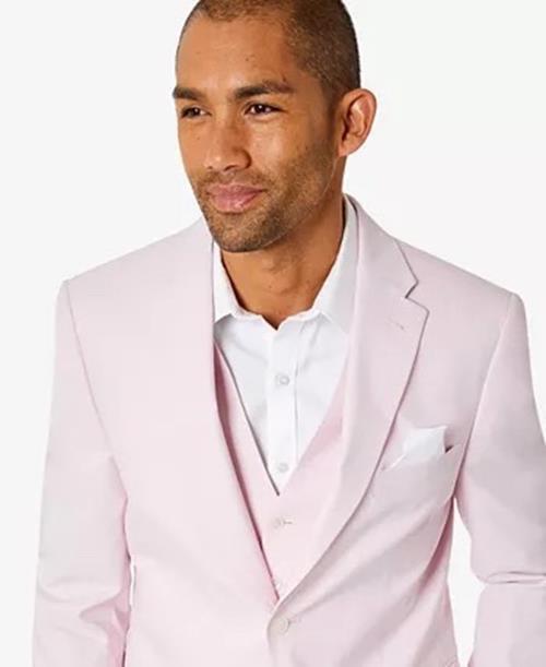 Tommy Hilfiger Mens Chambray Suit Jacket 38R Pink Modern-Fit TH Flex Stretch