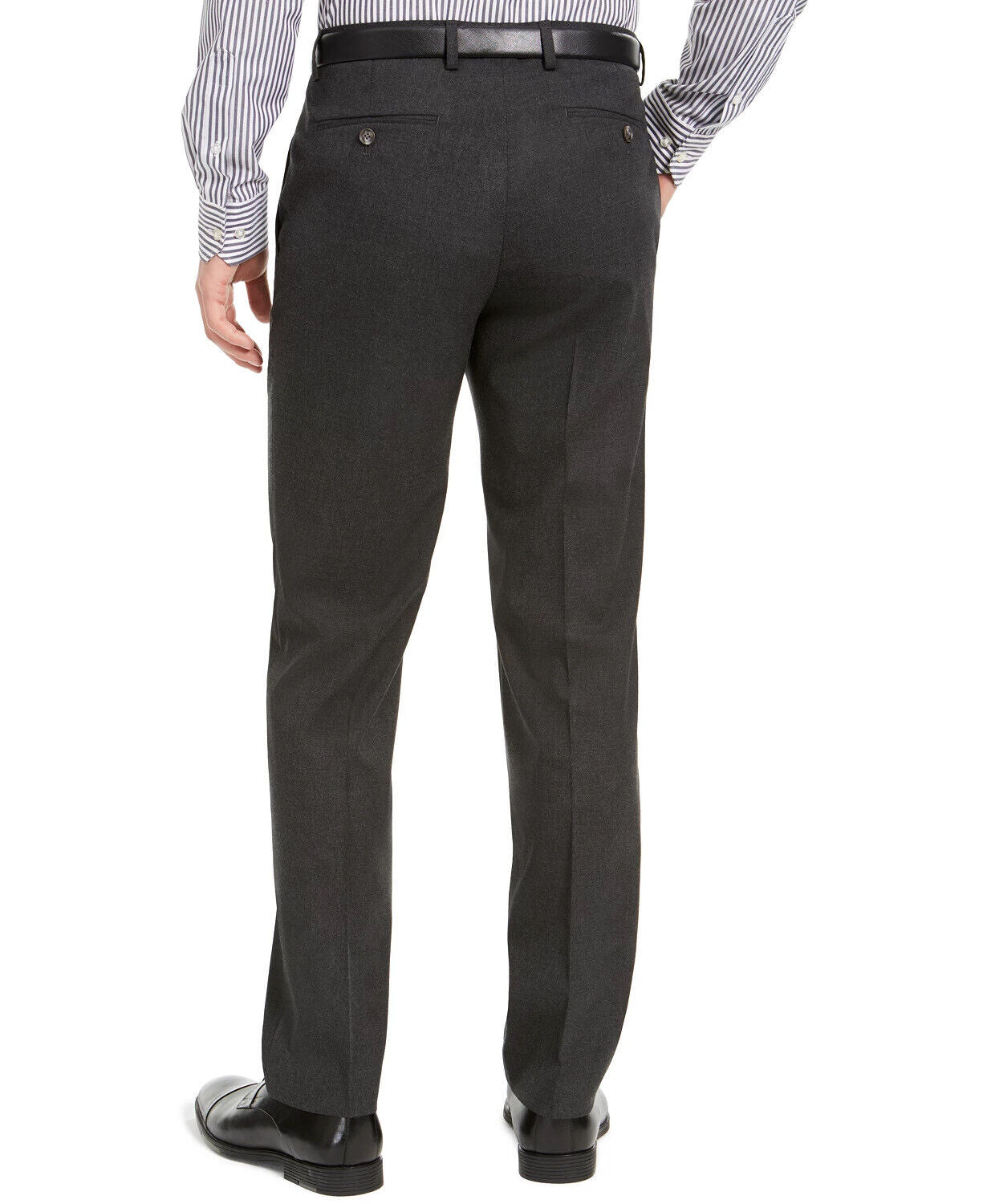 Alfani Men's Classic-Fit Stretch Solid Charcoal Dress Pants 40 X 32