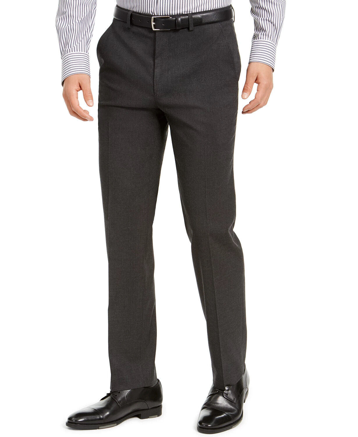 Alfani Men's Classic-Fit Stretch Solid Charcoal Dress Pants 40 X 32