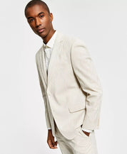 ALFANI Men's Slim-Fit Seersucker Stripe Suit Jacket Tan Cream 40S Sport Coat