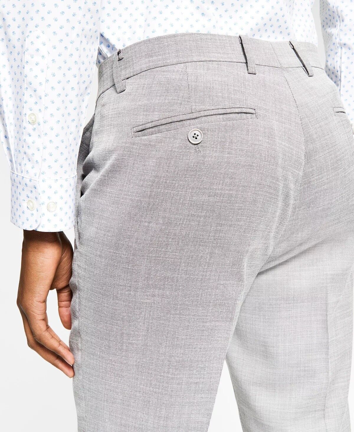 Alfani Men's Slim-Fit Solid Knit Suit Dress Pants 32 x 34 Grey