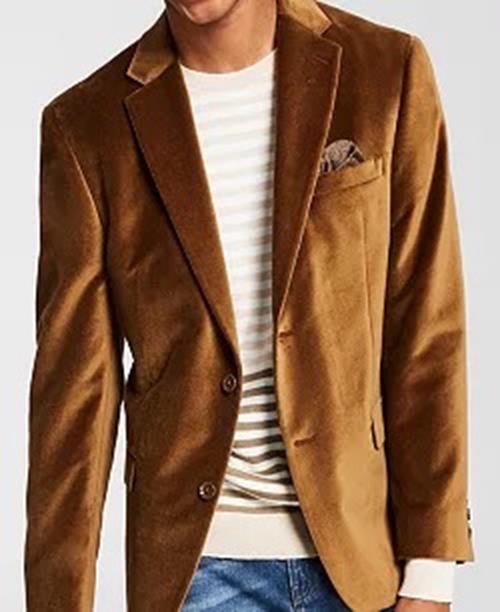 Alfani Men's Slim-Fit Solid Velvet Blazer Gold Solid 38S