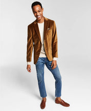 Alfani Men's Slim-Fit Solid Velvet Blazer Gold Solid 38S