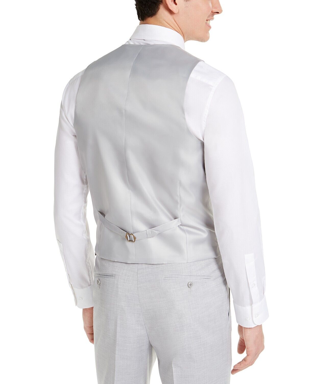 Alfani Men's Slim-Fit Stretch Solid Suit Vest Large Light Grey