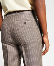 ALFANI Men's Slim-Fit Stripe Linen Dress Pants 34 x 30 Brown
