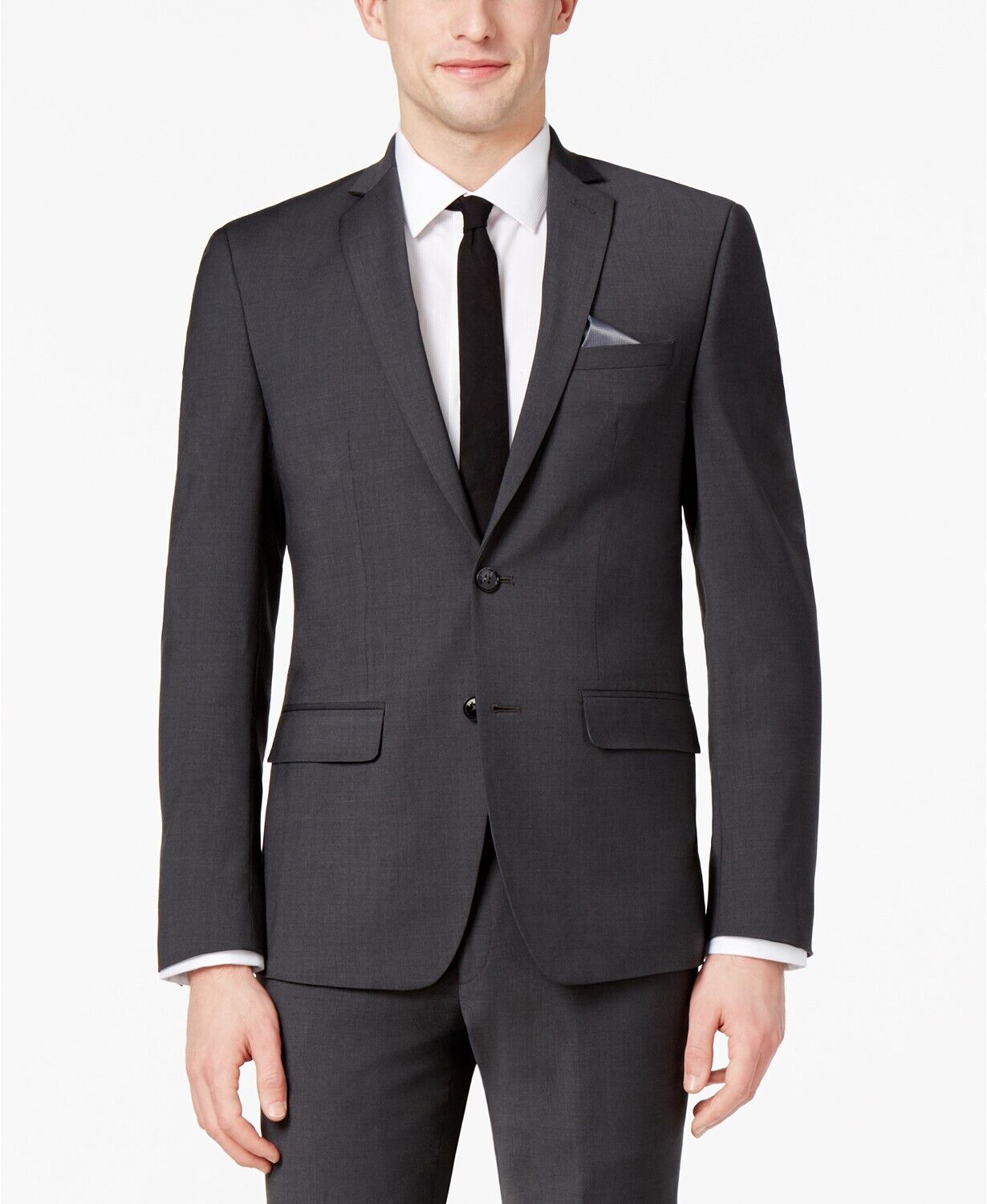Bar III Men's Skinny Fit Stretch Wrinkle-Resistant Suit Jacket 40L Charcoal