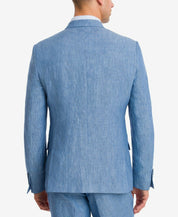 Bar III Men's Slim-Fit Blue Chambray Suit Jacket 38L Sport Coat LINEN