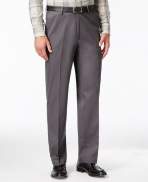 Haggar Mens Classic fit Cotton Dress Pants 44 / 32 Gray Solid