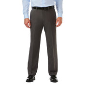 Haggar Mens Classic fit Dress Pants 44 / 30 Charcoal Grey Solid Stretch