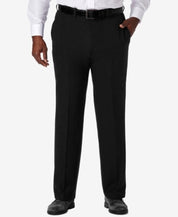 Haggar Mens Classic fit Dress Pants 56 / 30 Black Solid