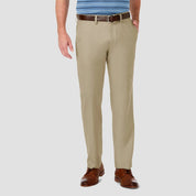 Haggar Men's Cool 18 Pro Flat Front Straight Fit Pants Khaki 34 x 32