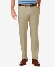 Haggar Men's Cool 18 Pro Straight Fit Flat Front Dress Pants Brown 38 x 30