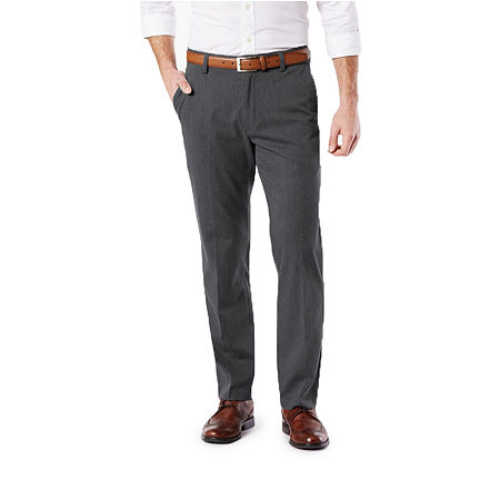 Dockers Men Straight fit Khaki Pants 36 / 30 Charcoal Grey Solid Stretch