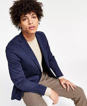 BAR III Men's Blazer Navy 44R Sport Coat Slim-Fit Navy Knit Two Button