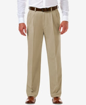 Haggar Mens Classic fit Dress Pants 36 / 30 Beige Solid