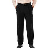 Haggar Mens Classic fit Dress Pants 36 / 32 Black Solid Stretch
