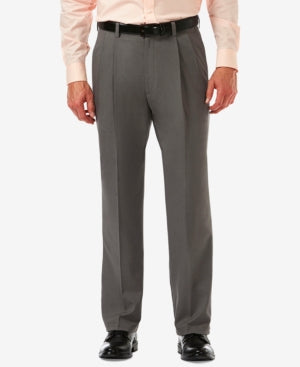 Haggar MensCool 18 Pro Classic Fit Dress Pants Heather Grey 38 x 32