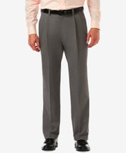 Haggar Mens Classic fit Dress Pants 38 / 34 Grey Solid
