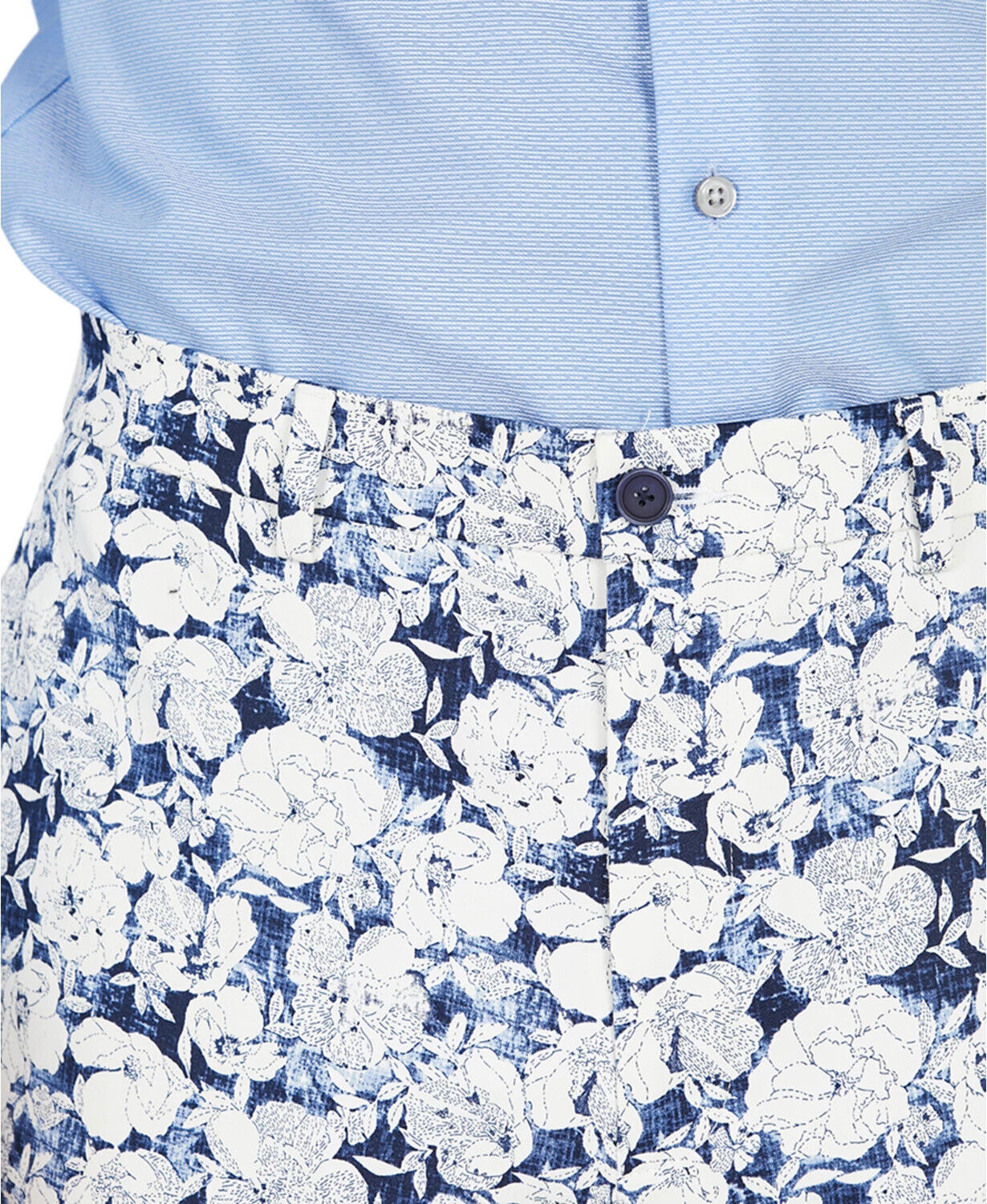 Bar III Men's Slim-Fit Floral Dress Pants 32 x 30 Blue