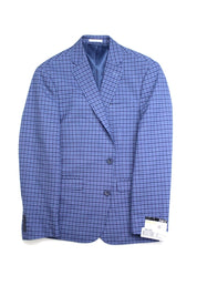 Bar III Men's Slim-Fit Plaid Suit Jacket 38R Blue Sport Coat