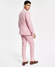 Bar III Mens Slim Fit Chambray Suit Jacket Pink 42L