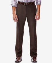 Haggar Mens Classic fit Dress Pants 32 / 32 Brown Solid