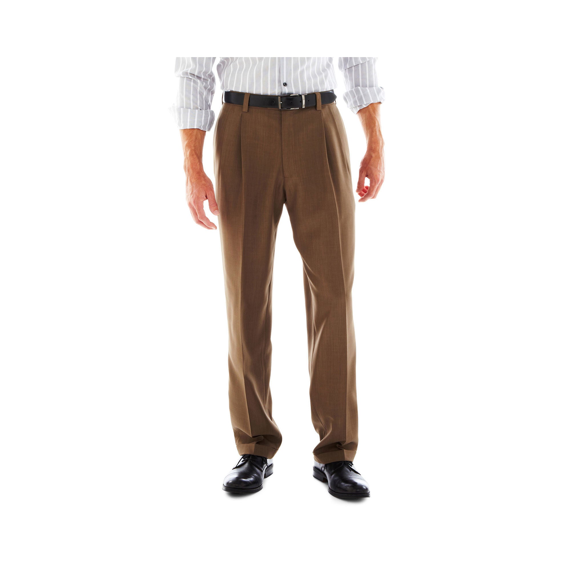 Haggar Mens Classic fit Dress Pants 34 / 29 Brown Solid