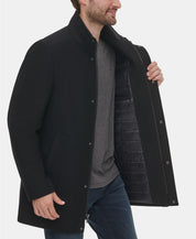Calvin Klein Men's Classic Wool Over Coat Black Small