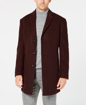 Calvin Klein Men's Prosper X-Fit Overcoat 44R Burgundy Red