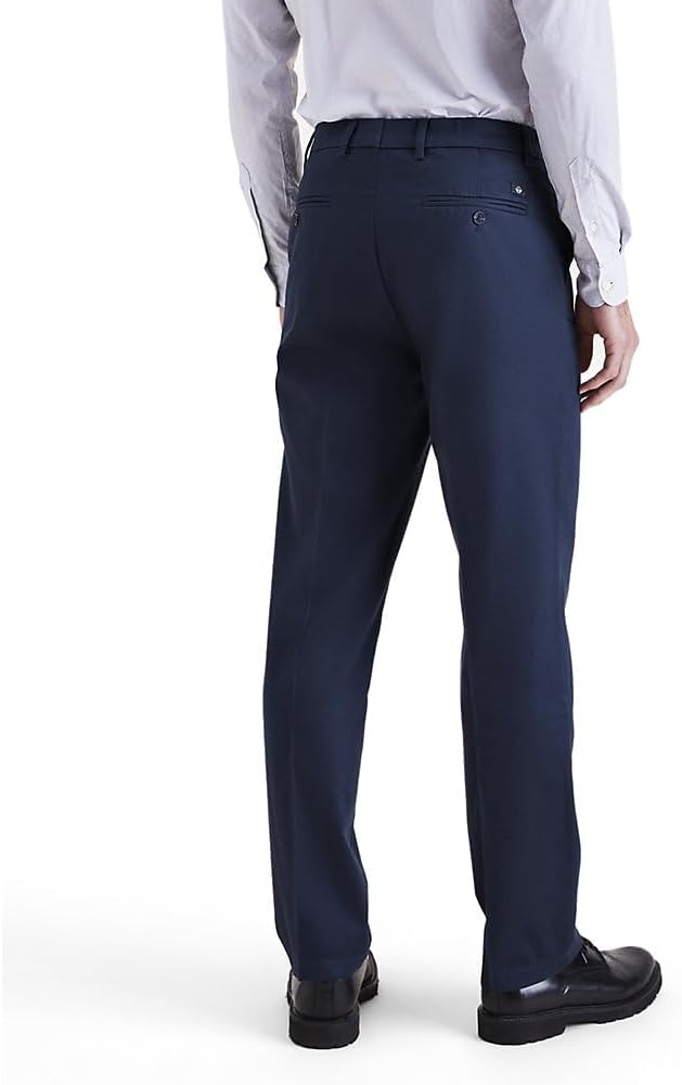 Docker's Mens Straight fit Casual Khaki Pants 34 / 32 Blue Solid