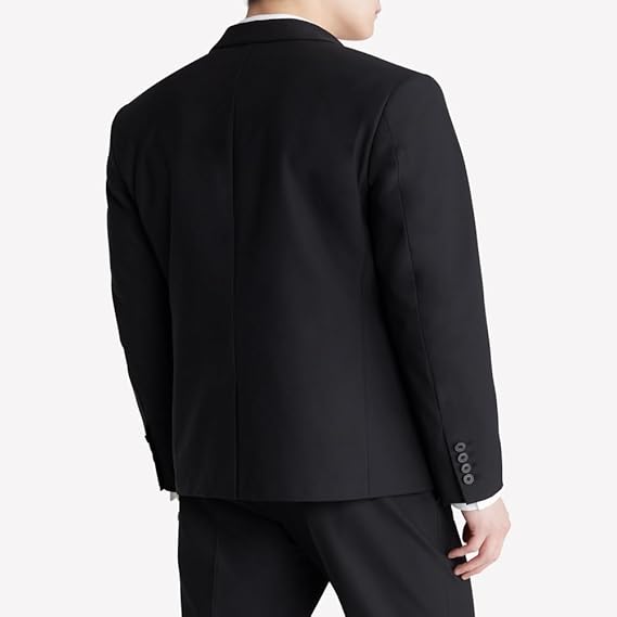 Calvin Klein Mens Slim fit Suit Jacket Blazer Medium Black Solid Wool