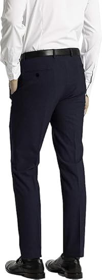 Calvin Klein Mens Skinny fit Dress Pants 28 / 30 Navy Blue Solid
