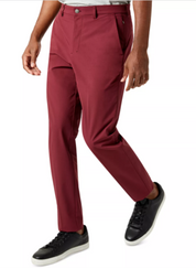 CALVIN KLEIN Men's Slim Fit Tech Solid Performance Dress Pants  36 x 34 Burgundy