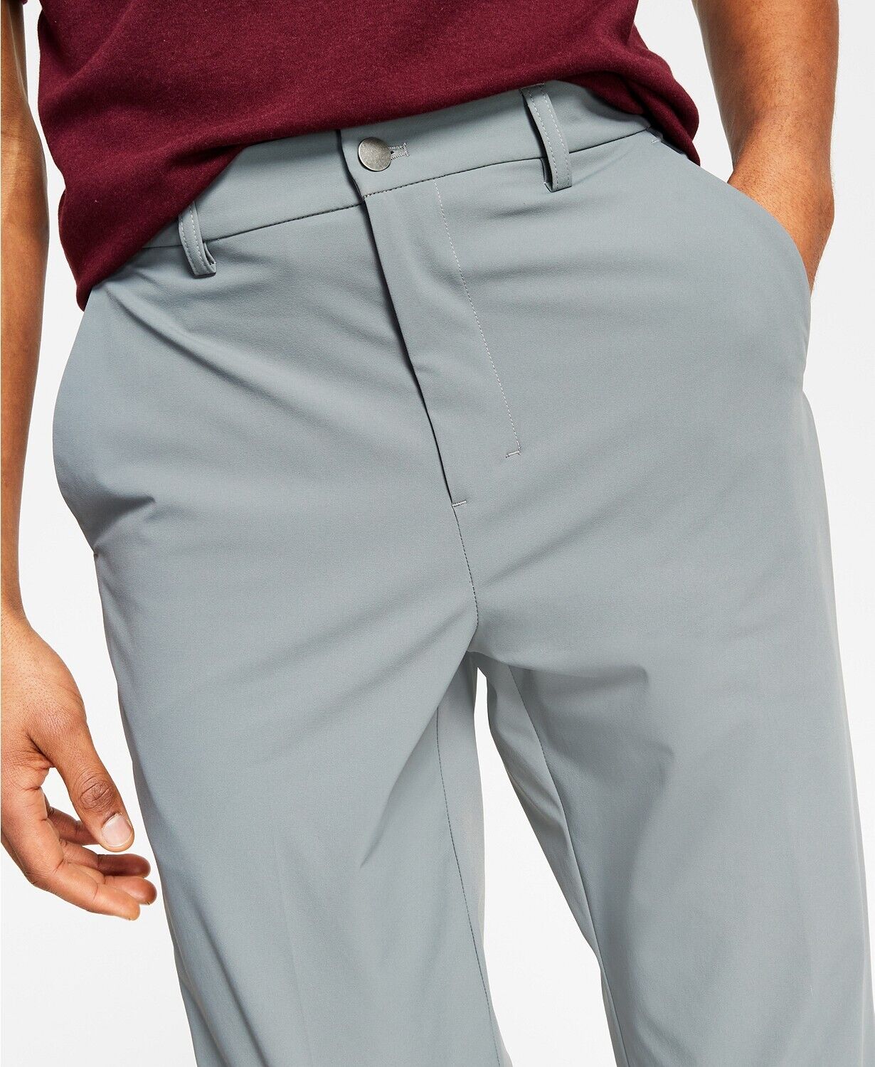 Calvin Klein Men's Slim Fit Tech Solid Performance Dress Pants 30 x 34 Mid Grey
