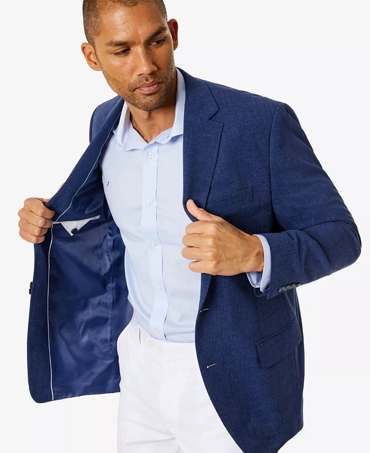 Club Room Men's Classic-Fit Solid Sport Coat Blue 38L Blazer / 2 Button