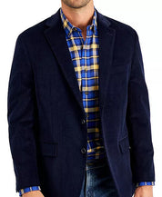 Club Room Men's Corduroy Classic-Fit Sport Coat 40L Navy Blue 2 Button Blazer