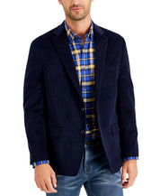 Club Room Men's Corduroy Classic-Fit Sport Coat 40L Navy Blue 2 Button Blazer