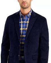 Club Room Men's Corduroy Classic-Fit Sport Coat 40L Navy Blue 2 Button Blazer
