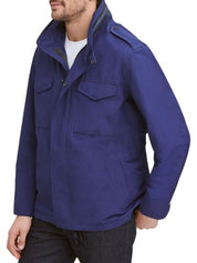 Cole Haan Men's Water-Resistant Packable Field Jacket Large Blue