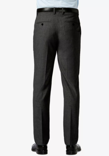 HAGGAR J.M. Mens Dress Pants Charcoal 32 x 32 Slim Fit 4-Way Stretch Flat Front