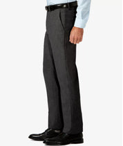 HAGGAR J.M. Mens Dress Pants Charcoal 32 x 32 Slim Fit 4-Way Stretch Flat Front