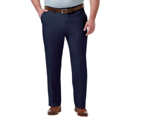 Haggar Men's Big & Tall Classic Fit Flat Front Dress Pants Blue 44 x 30