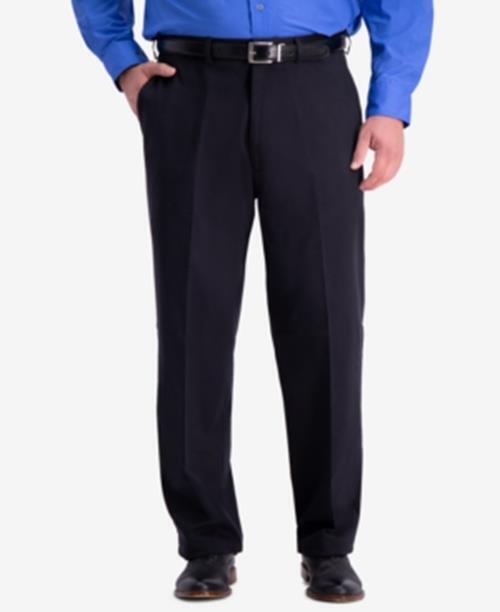 Haggar Big & Tall W2W PRO Relaxed-Fit Stretch Non-Iron Flat-Front 50 x 34 Black