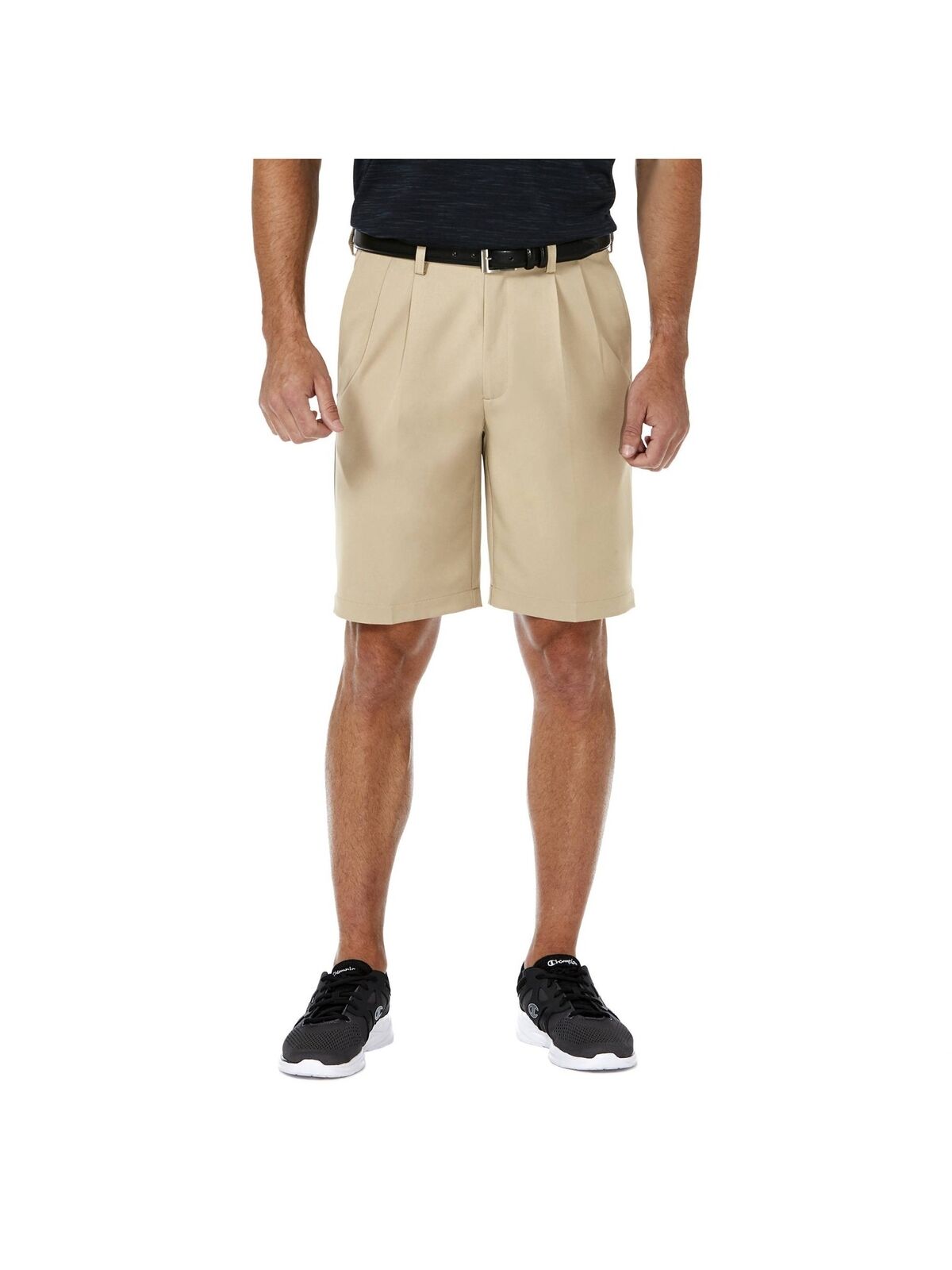 Haggar Men's Cool 18 Pro Classic Fit Pleated Shorts Navy  Blue 44 x 9.5