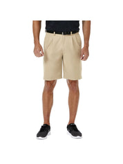 Haggar Men's Cool 18 Pro Classic Fit Pleated Shorts Navy  Blue 44 x 9.5