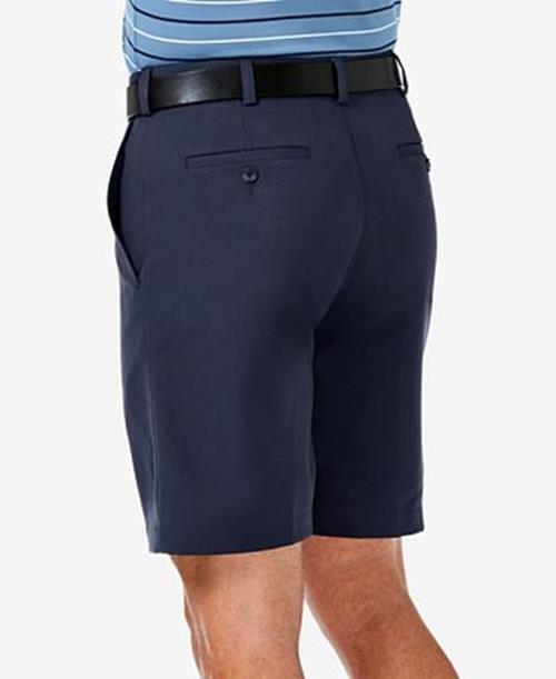Haggar Men Regular fit Casual Shorts 40 Blue Solid