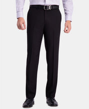 Men's Haggar Black Comfort Straight-Fit Flat-Front Dress Pants Black 33 X 32